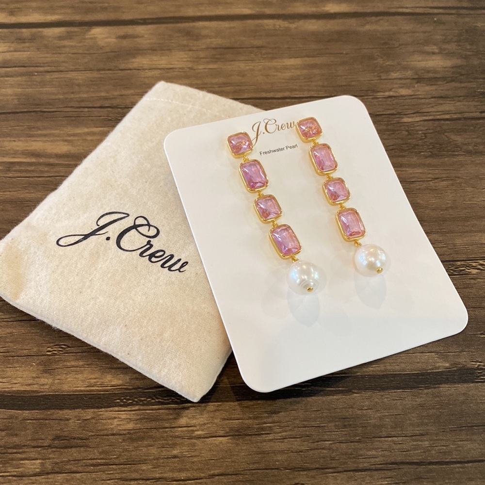 J. Crew Coppa Crystal Pearl Earrings